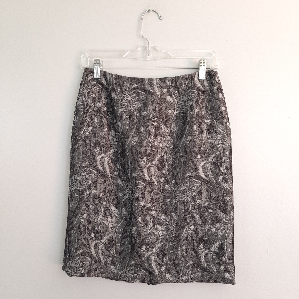 Maggie London Gray Patterned Pencil Skirt